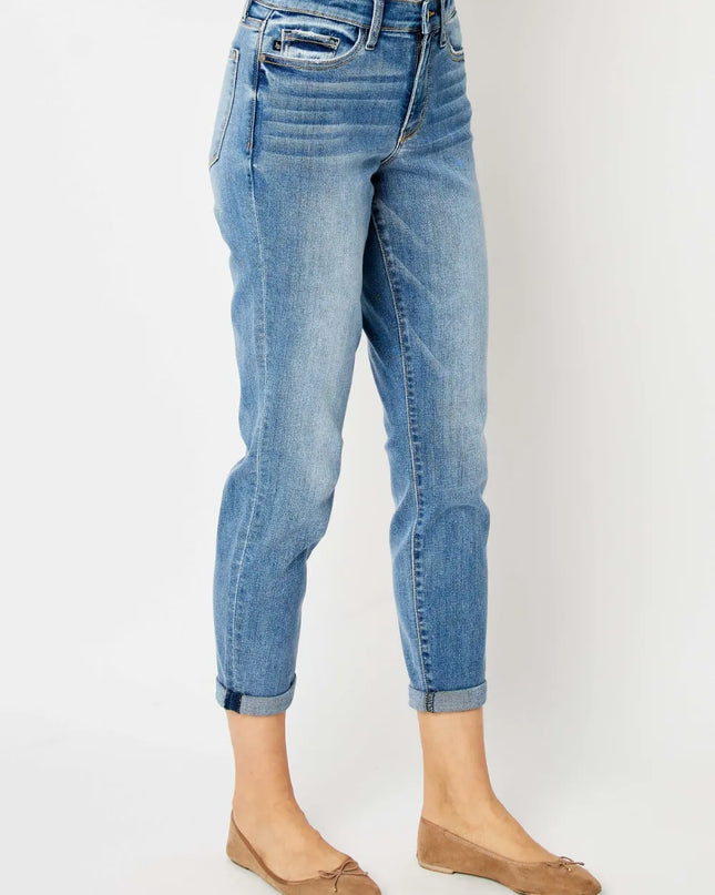 Judy Blue Full Size Cuffed Hem Slim Jeans