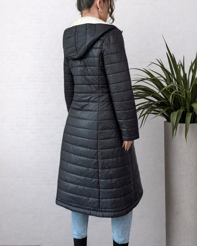 Zip Up Quilted Hooded Puffer Coat