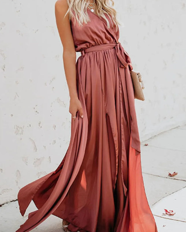Surplice Tie Waist Maxi Dress