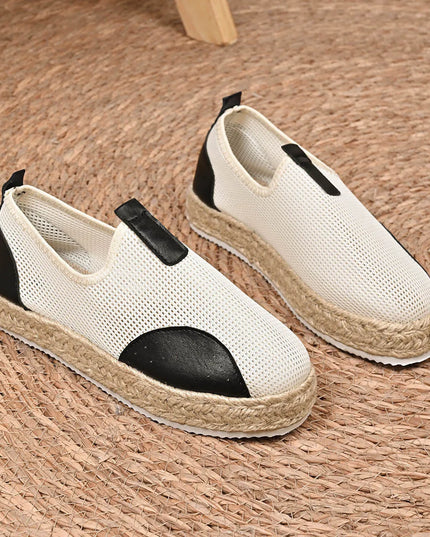 Mesh Espadrille Platform Slip-Ons 