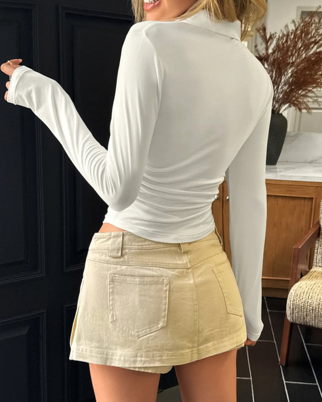 Johnny Collar Long Sleeve T-Shirt