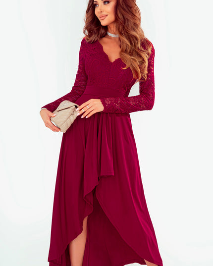 Lace High-Low V-Neck Dress 