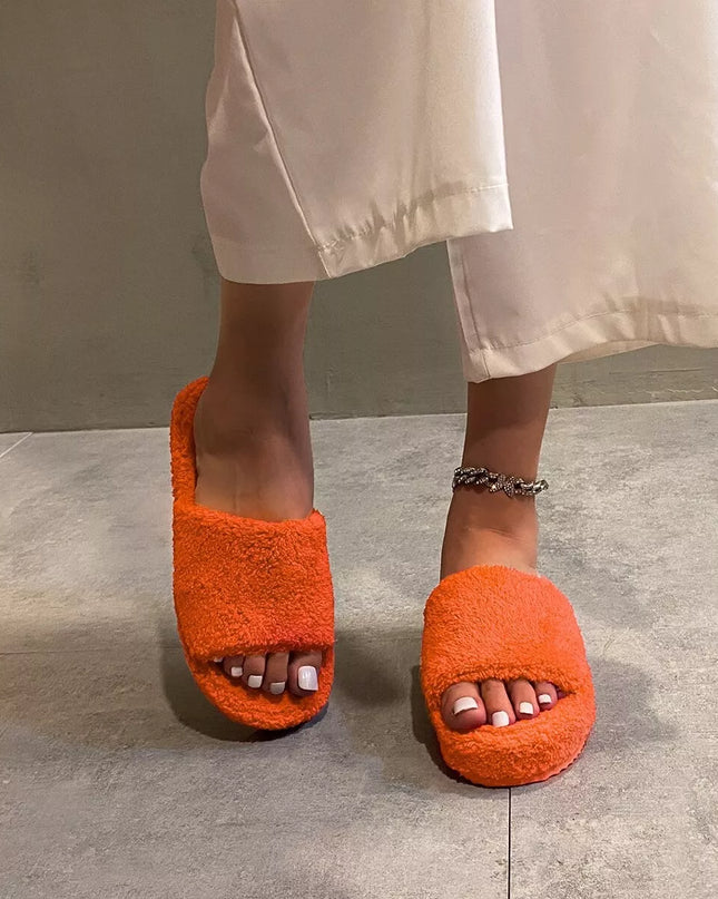 Open Toe Platform Slippers