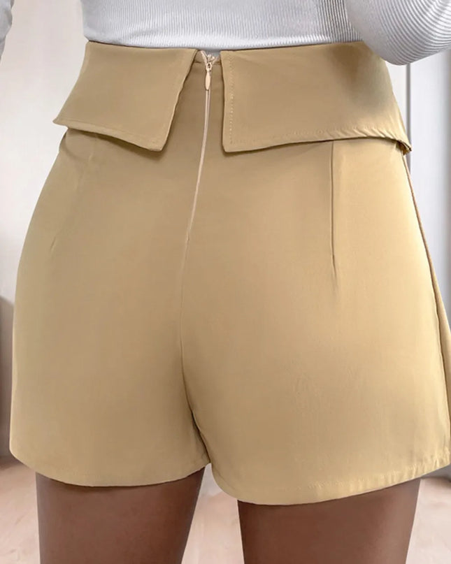 Perfee Pleated High Rise Shorts