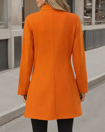 Button Up Long Sleeve Coat Yellow