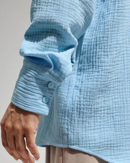 Button Up Long Sleeve Texture Shirt