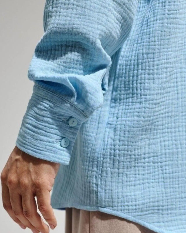 Button Up Long Sleeve Texture Shirt