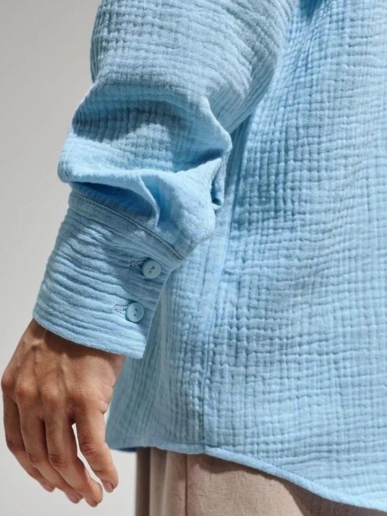 Button Up Long Sleeve Texture Shirt