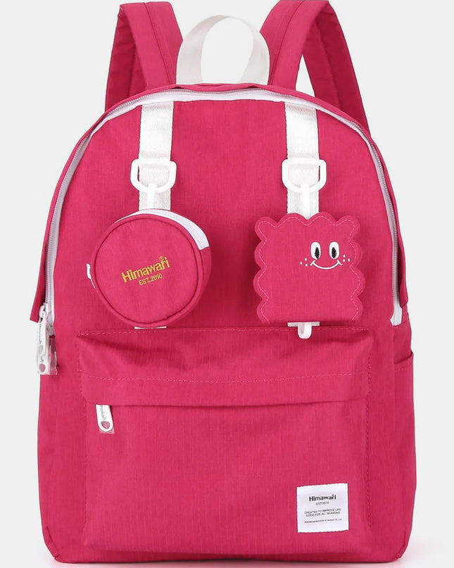 Himawari Waterproof Canvas Backpack Bag with Removable Coin Purse Pink One Size