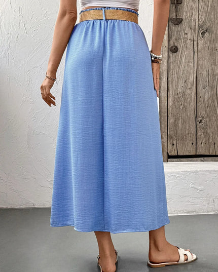 Decor Button Front Midi Skirt