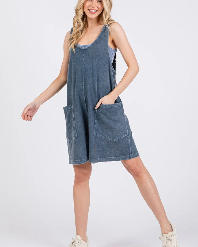 Mittoshop Low Scoop Neck Tank Washed French Terry Romper