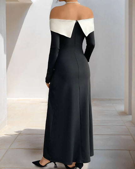 Side Slit Off-Shoulder Maxi Dress 