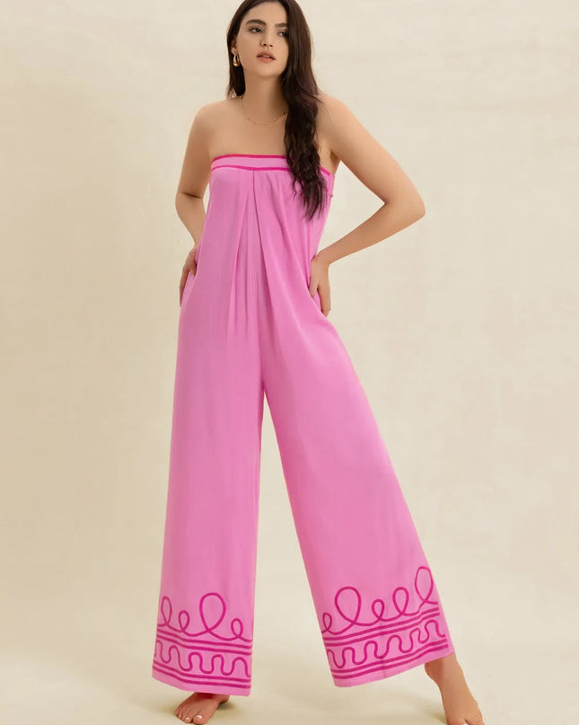 Wide Leg Tube Jumpsuit