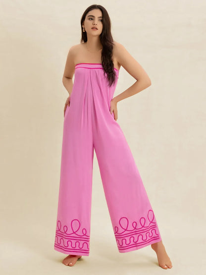 Wide Leg Tube Jumpsuit