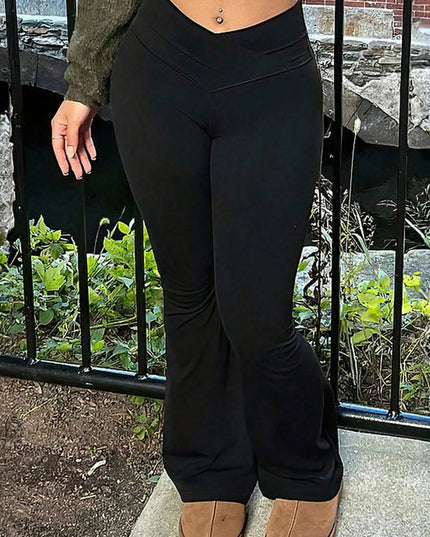 High-Waisted Flare Pants Black