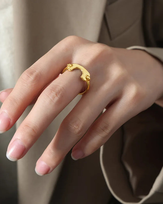 18K Gold-Plated Irregular Open Ring