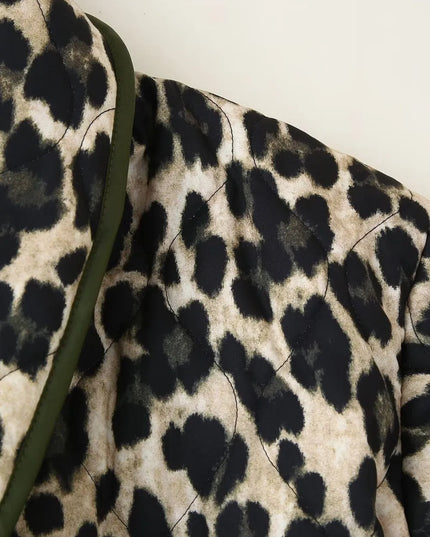 Leopard Open Front Long Sleeve Outerwear