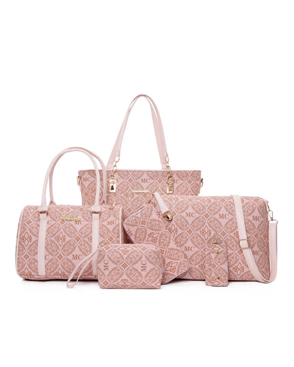 6-Piece Geometric Pattern Bag Set