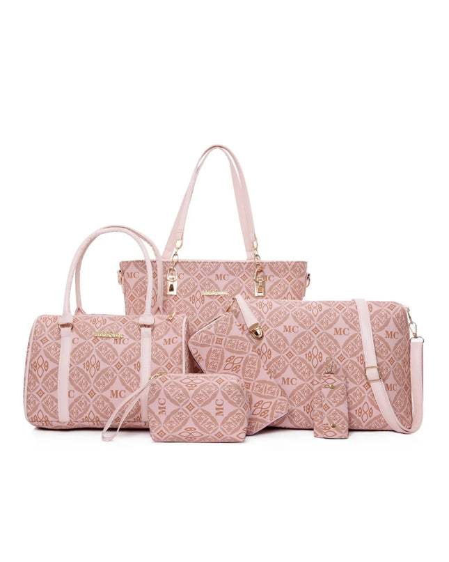 6-Piece Geometric Pattern Bag Set