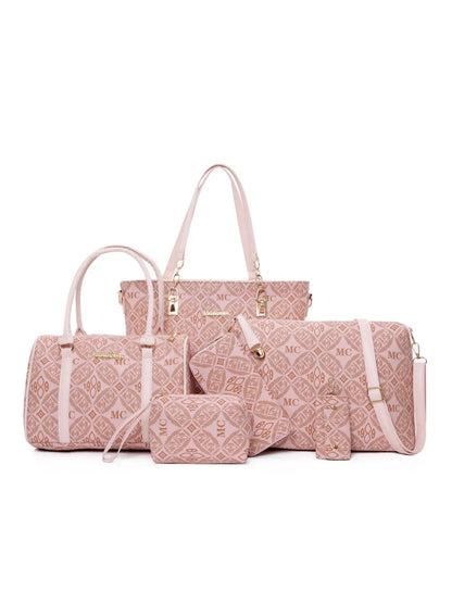 6-Piece Geometric Pattern Bag Set