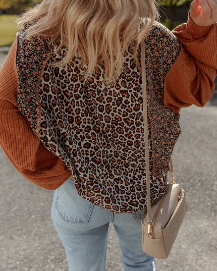 Leopard Print Long Sleeve Sweatshirt