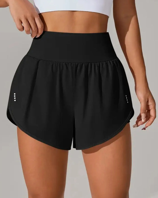 Pocketed High Waist Active Shorts 