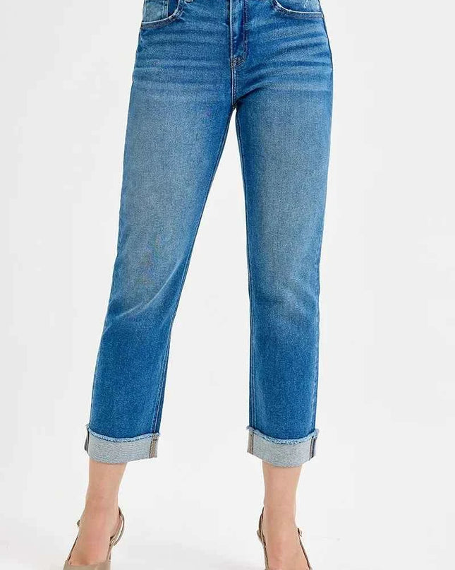 RISEN Full Size High Rise Boyfriend Fit Ankle Jeans Plus SIze