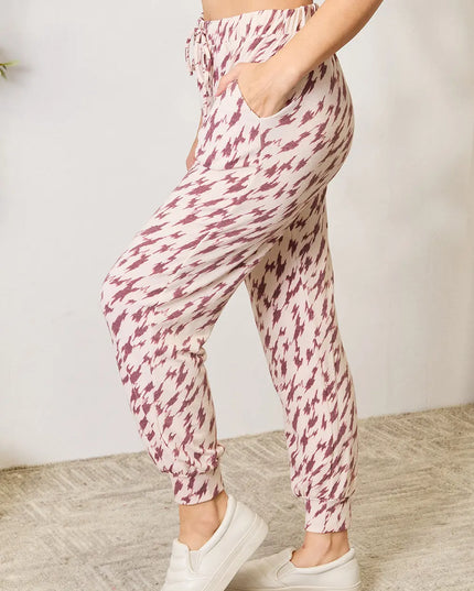 Heimish Full Size Printed Drawstring Pants