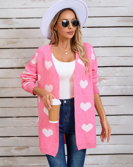 Angel Wings Heart Open Front Long Sleeve Cardigan