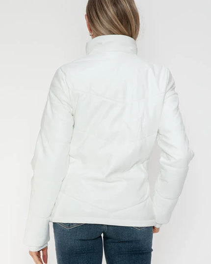 Snobbish Pocketed Zip Up Turtleneck Puffer Jacket