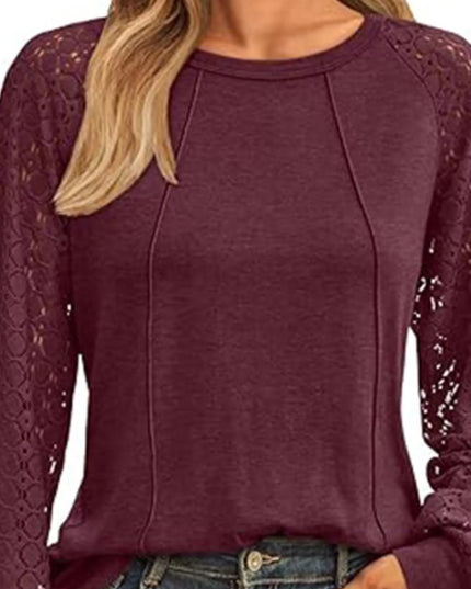 Round Neck Lace Sleeve Blouse