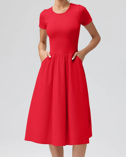 Round Neck Short Sleeve Dress