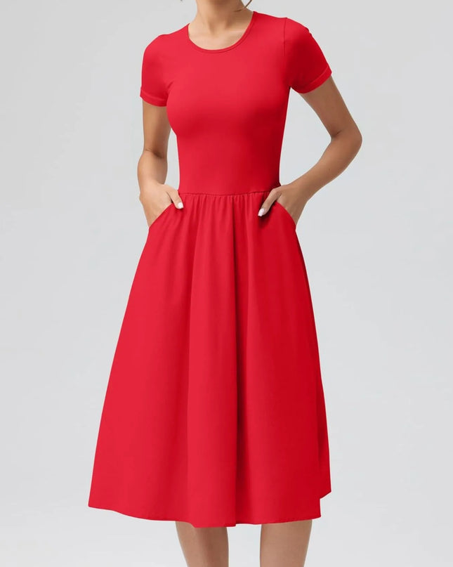 Round Neck Short Sleeve Dress