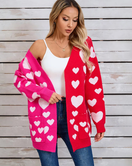 Angel Wings Heart Open Front Long Sleeve Cardigan