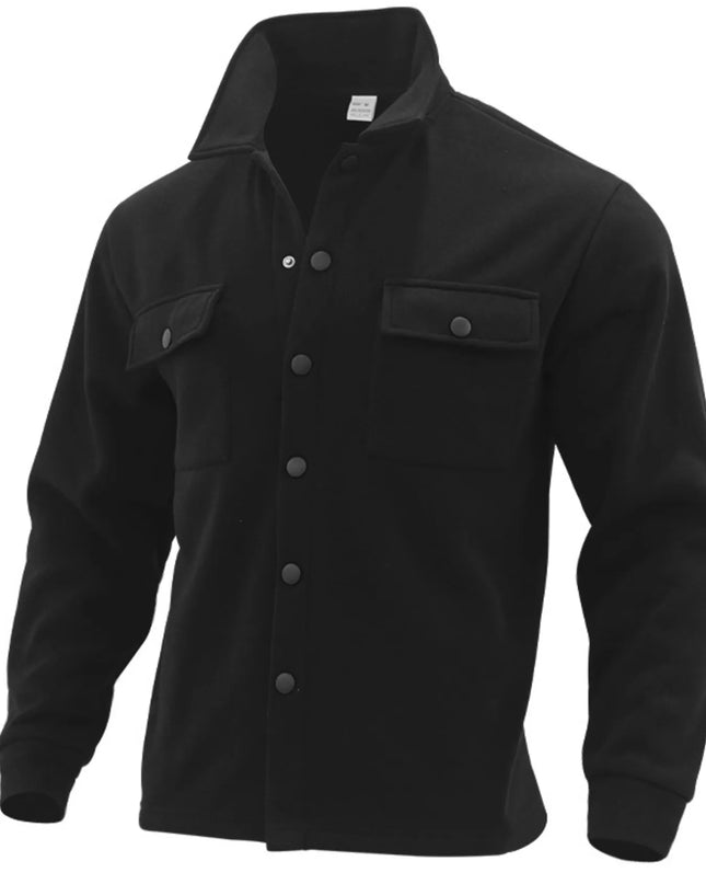 Men's Full Size Button Up Long Sleeve Jacket Plus Size