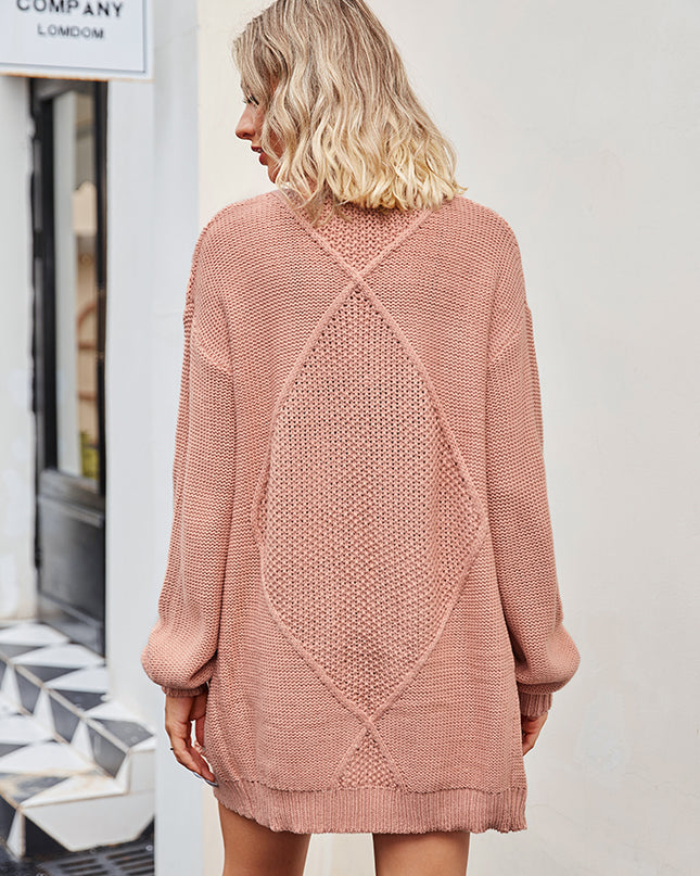 Cable-Knit Long Sleeve Cardigan