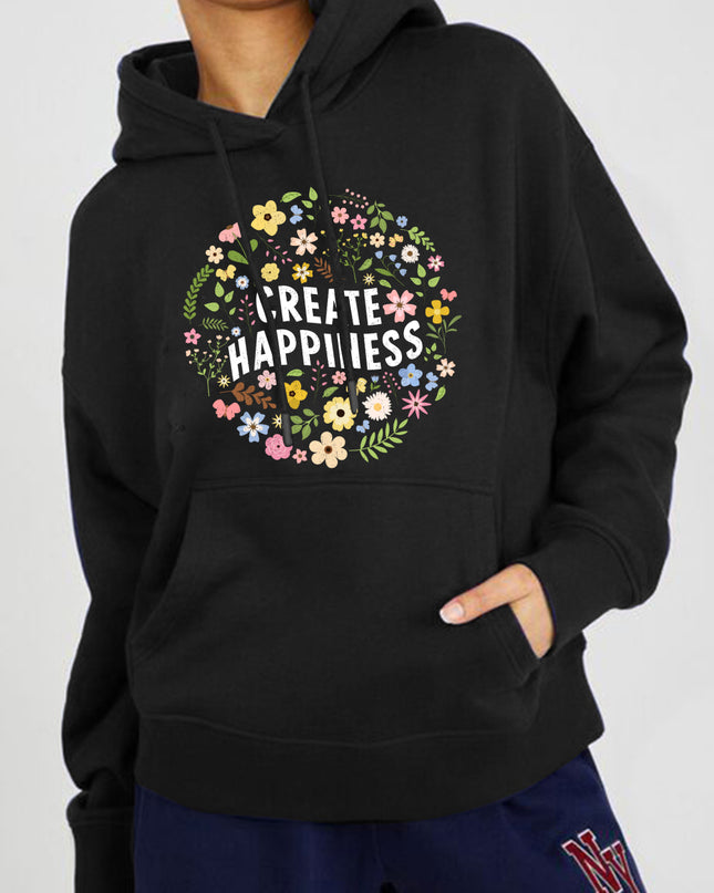 Simply Love Simply Love Full Size CREATE HAPPINESS Graphic Hoodie