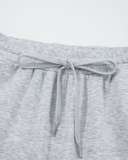 Zip Collar Long Sleeve Top and Drawstring Pants Set