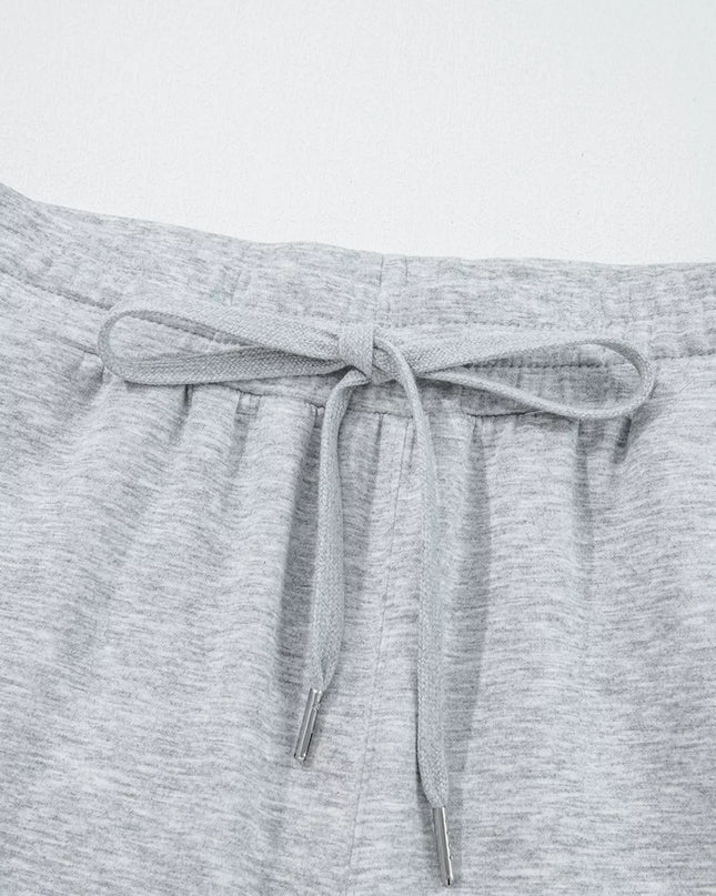 Zip Collar Long Sleeve Top and Drawstring Pants Set