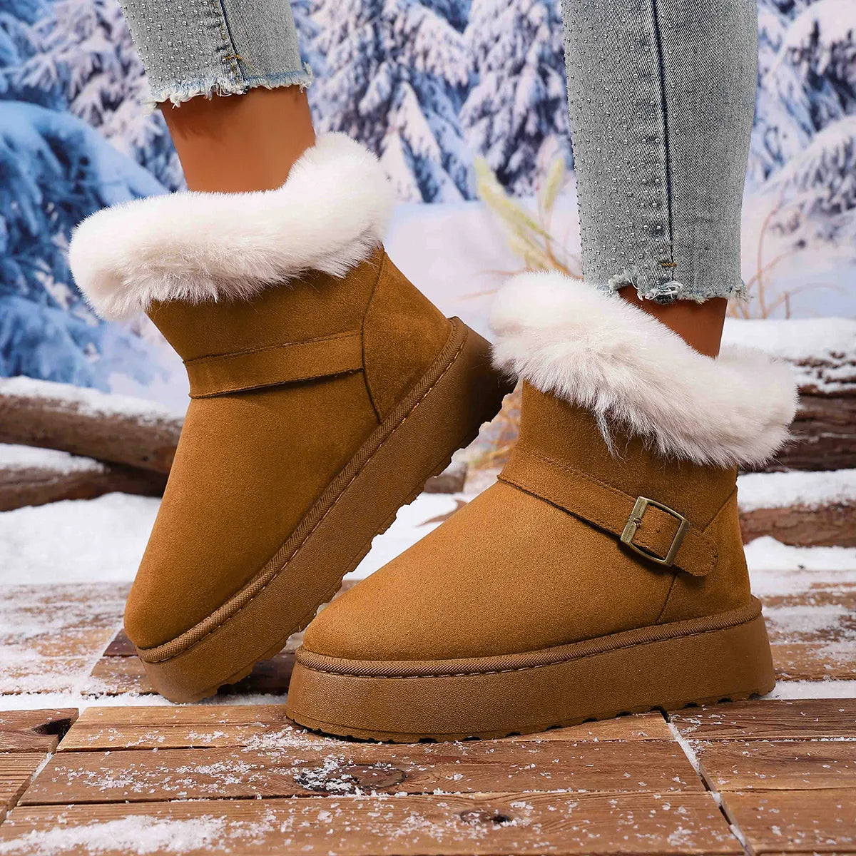 Round Toe Platform Boots