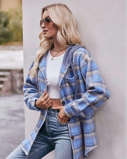 Oversized Plaid Button Up Shacket