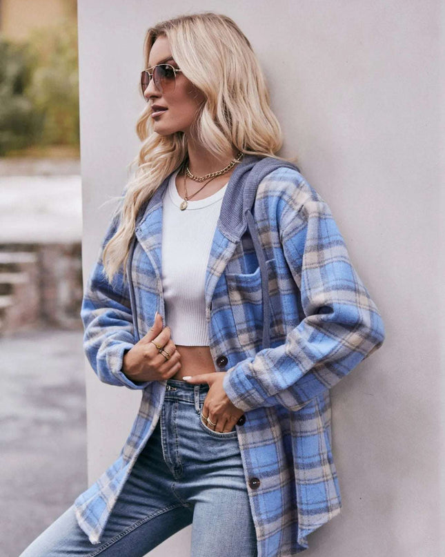 Oversized Plaid Button Up Shacket