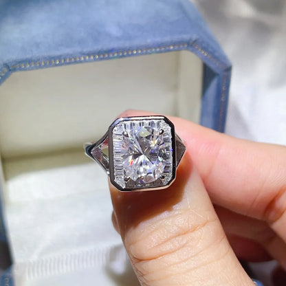3 Carat Moissanite Engagement Square Ring White
