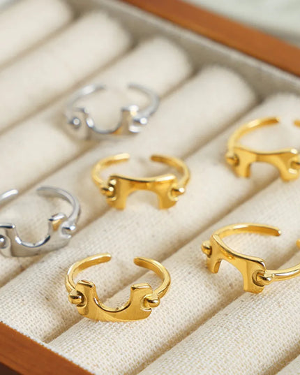 18K Gold-Plated Irregular Open Ring