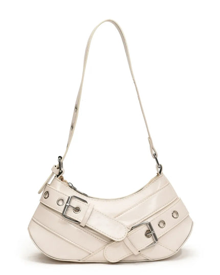 PU Leather Buckle Shoulder Bag 