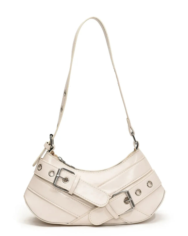 PU Leather Buckle Shoulder Bag 