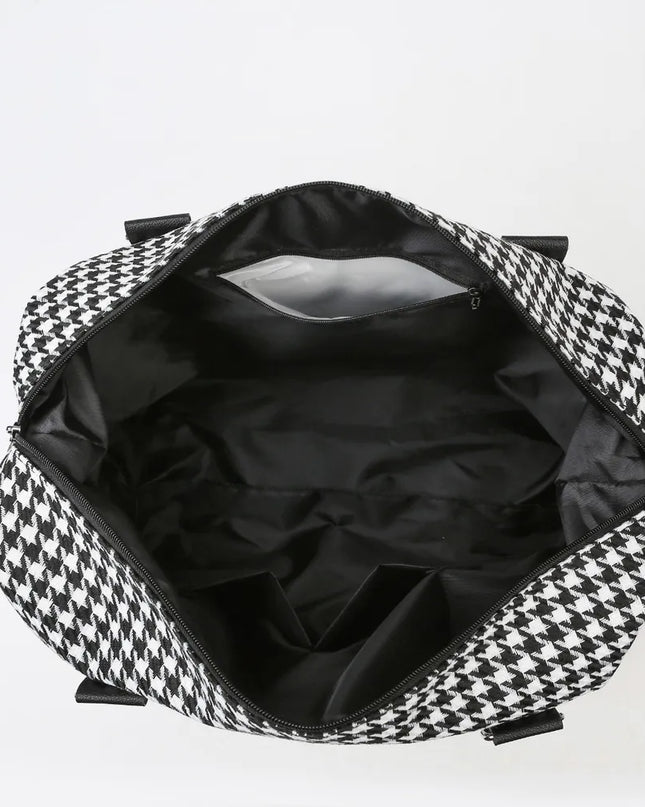 Houndstooth Canvas Travel Bag