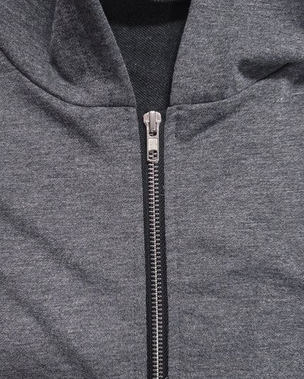 Longline Hooded Zip-Up Cardigan Coat with Flared Hem