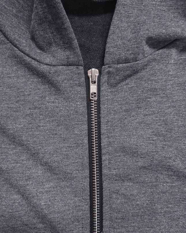 Longline Hooded Zip-Up Cardigan Coat with Flared Hem