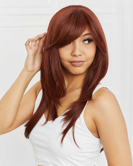 Mid-Length Wave Synthetic Wigs 20'' Red One Size